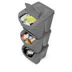 Set de 4 cubos de basura KEDEN SORTIBOX papelera reciclaje volumen 4x25L