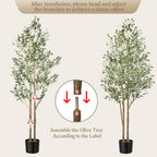 Árboles de olivo artificiales de 120/150/180/210 cm - Plantas de seda sintética con troncos de madera natural y frutos realistas, ideales para hogares, oficinas y salas de estar