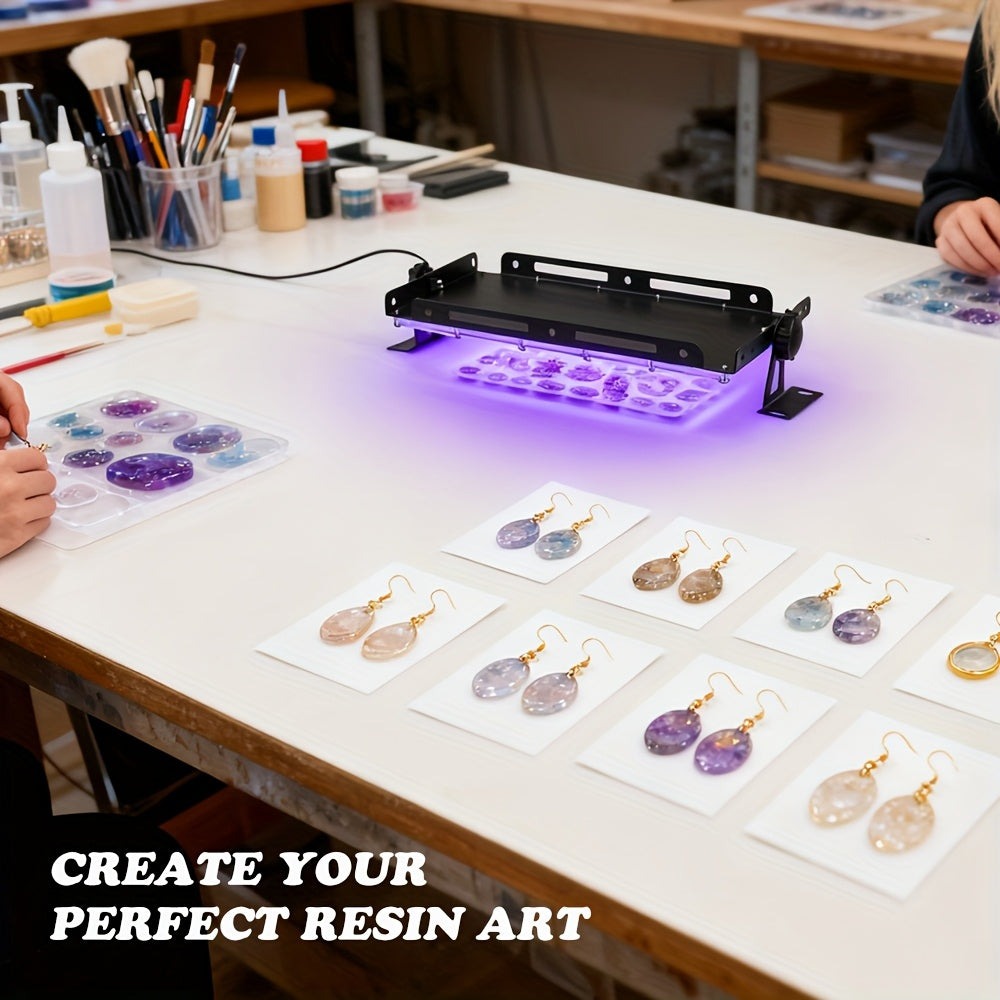 Lámpara de curado de resina Pro de 144/96 LEDs, con área de cobertura más grande y luces más concentradas, luz de resina portátil para moldes de resina, fabricación de joyas, con 144/96 cuentas LED de alta calidad, con enchufe USB y interruptor y cable de