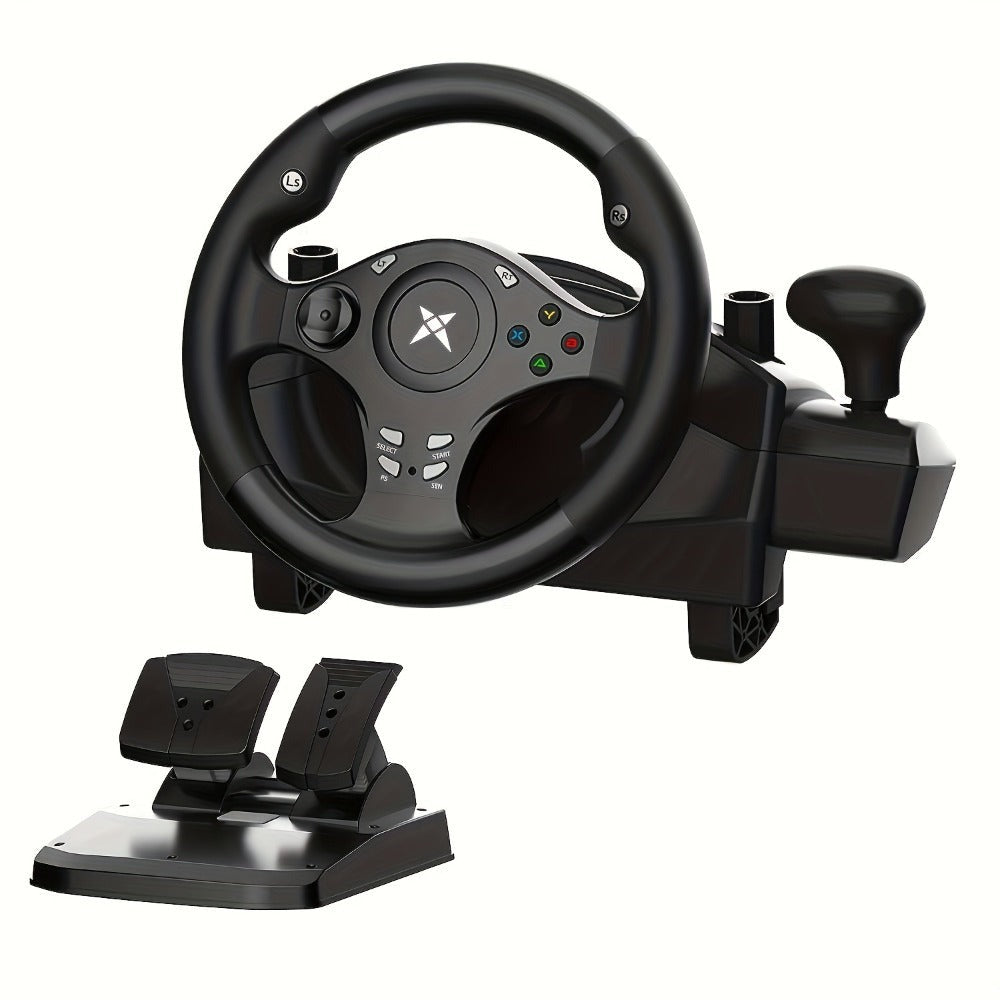 Volante de juego de carreras NBCP con pedales, volante de 270° con retroalimentación de fuerza, para PC, PS4/PS3, Android, simulador de carreras Real Racing