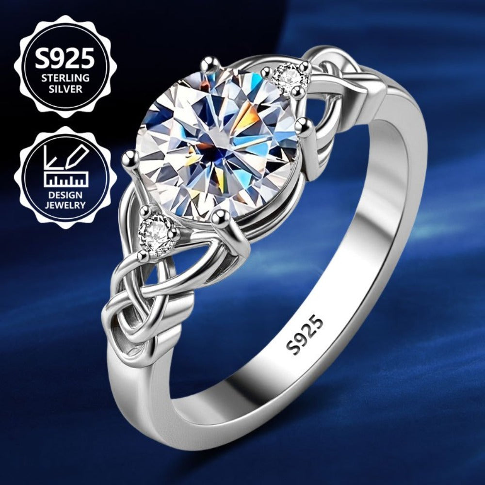 Anillo de moda exquisito para mujer de plata de ley 925 PM:D30, con incrustaciones de piedra natural, un anillo de joyería para mujer hermoso y de alto valor, de lujo ligero, exquisito y elegante, adecuado para viajes, festivales, vacaciones, cumpleaños y