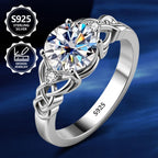 Anillo de moda exquisito para mujer de plata de ley 925 PM:D30, con incrustaciones de piedra natural, un anillo de joyería para mujer hermoso y de alto valor, de lujo ligero, exquisito y elegante, adecuado para viajes, festivales, vacaciones, cumpleaños y