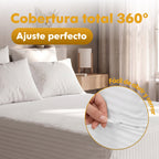 1 pc Protector De Colchon Funda Cutí con altura 25 cm Transpirable con Cremallera 100 Microfibra, Protector Tacto Liso y Suave