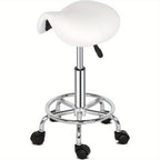 Bonnlo Taburete, Taburete Rodante de Altura Ajustable, Taburete de Trabajo Giratorio de 360°, Taburete Giratorio para Oficina/Salón/Bar, Cuero Sintético