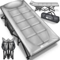 Tillvex® Cama Plegable para Camping con Bolsa de Transporte, Soporta Hasta 200 kg, Cama Extra Ancha para Camping, Cama de Campaña, Cama de Pesca para Uso en Exteriores e Interiores, Cama Plegable para Invitados, Portátil para Jardín, Camping, Pesca, Festi