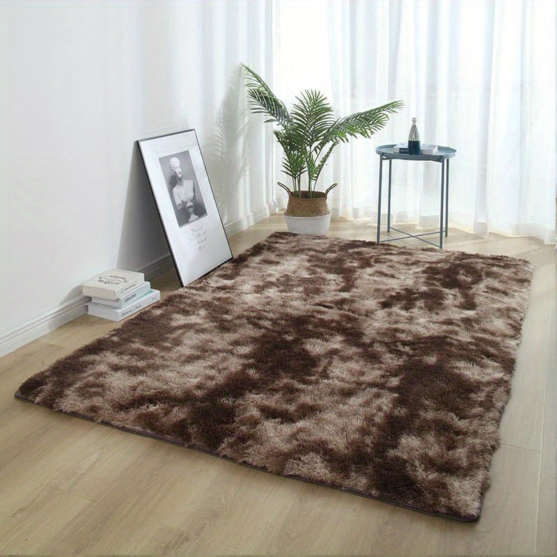 1 alfombra suave de felpa, alfombra de felpa antideslizante, alfombra suave de felpa para mesita de noche, alfombra tie-dye para sala de estar, decoración del hogar, alfombra para dormir mascotas, alfombra para dormitorio y sala de estar, decoración de la
