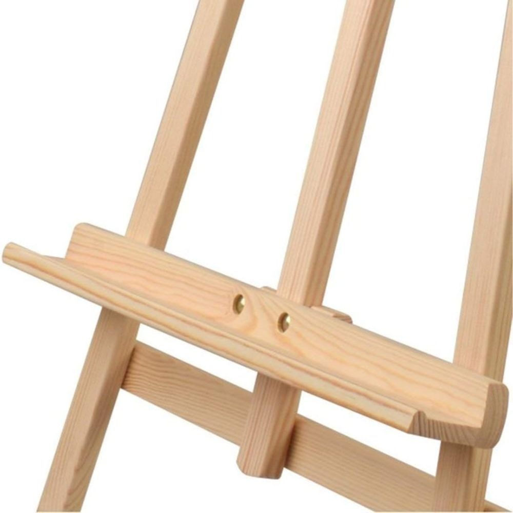 Caballete de Madera para Pintar de Pino Natural, Altura 120-145-170 cm, Soporte de Lienzos, Cuadros y Fotografías, Regulable y Plegable, Manualidades Niños y Adultos