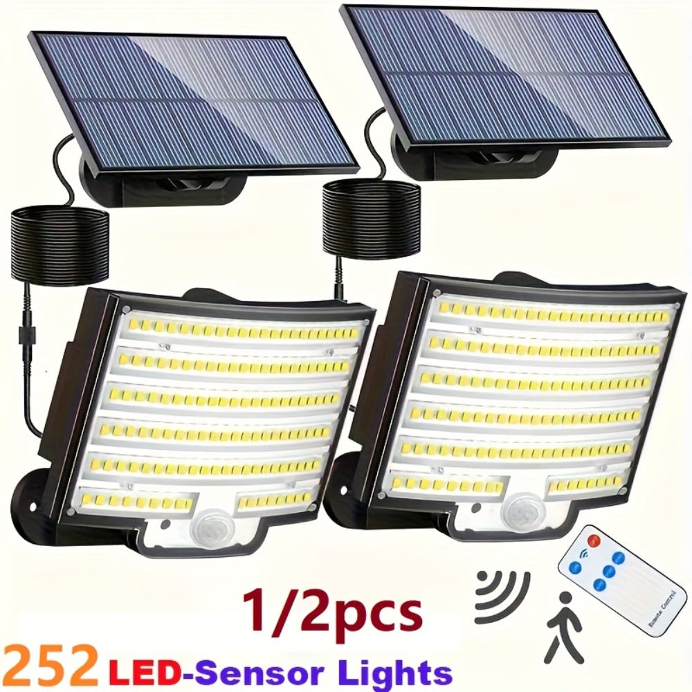 Luz solar exterior con sensor de movimiento 2 piezas | Jardín, entrada y seguridad exterior
