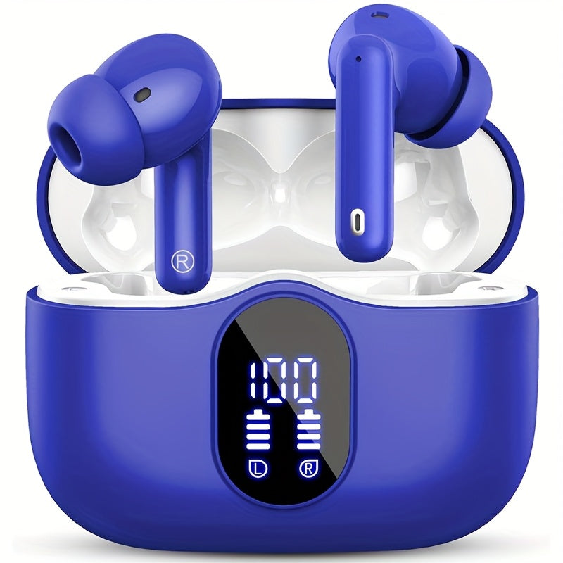 Auriculares Bluetooth | Audífonos Inalámbricos 5.3 con Bajo Profundo Estéreo, 36H de Reproducción & Caja de Carga LED, Micrófonos Reductores de