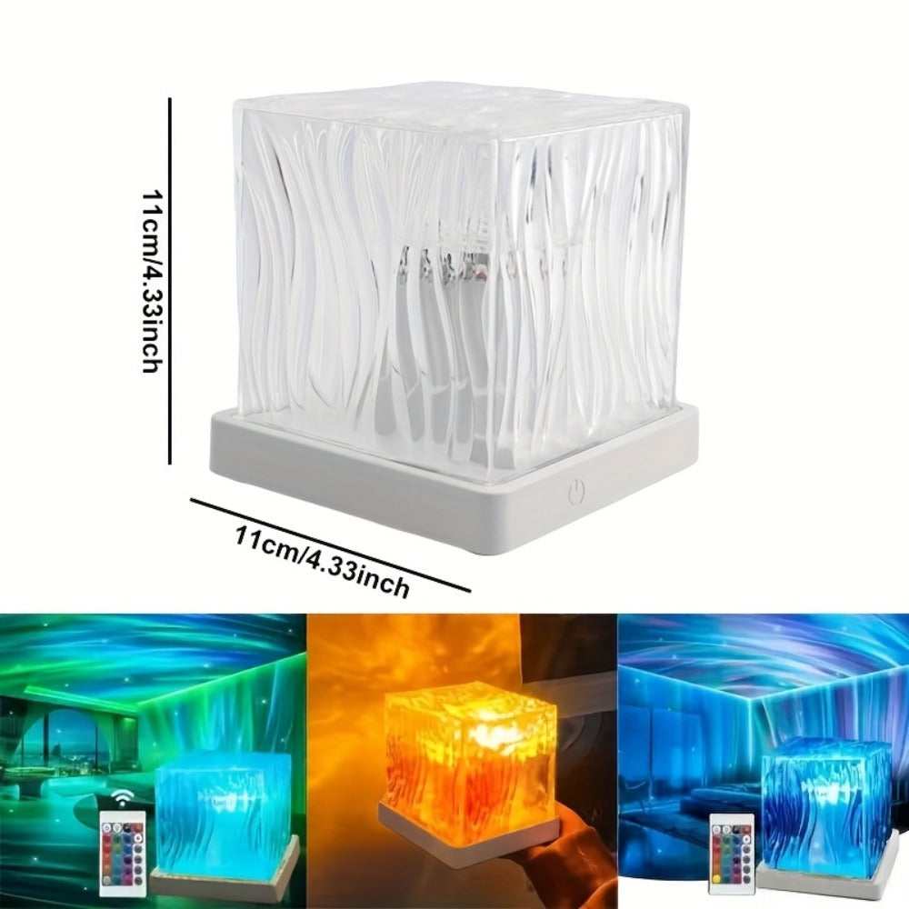 Proyector de luz ambiental | Proyector de aurora boreal LED de 16 colores, luz de noche inalámbrica multicolor, lámpara proyector, con batería
