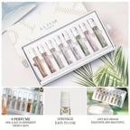 LASTAR Caja de Regalo de Perfume, 8 Bolsillos de Perfume, Fragancia Fresca para Mujer Perfume Duradero, Flores de Frutas Amaderadas con Combinación de Aromas Diferentes, Artículo Esencial para el Hogar, Citas y Viajes, Buen Regalo de Vacaciones para Mujer