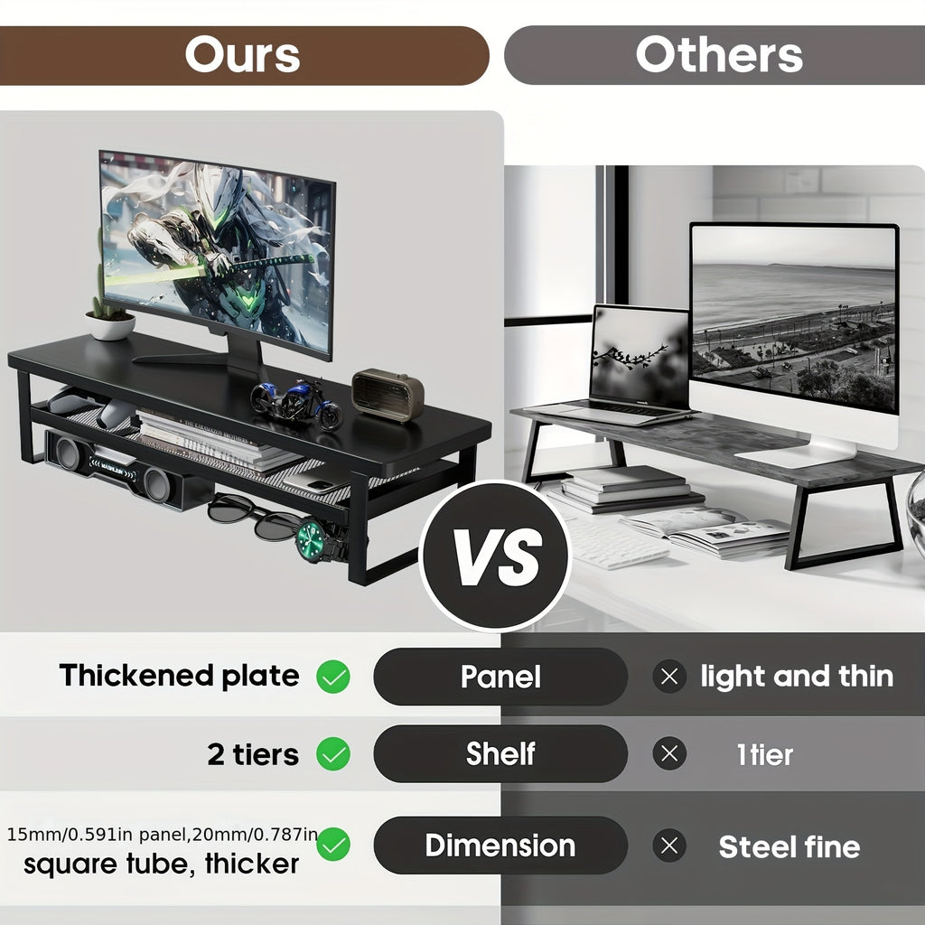 Soporte para portátil y monitor para escritorio oficina y teletrabajo | diseño funcional