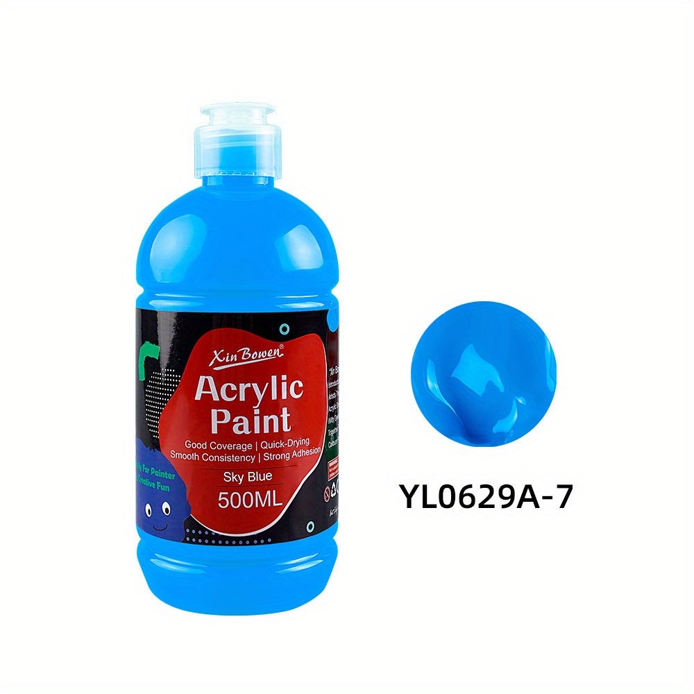 Pintura acrílica prémium de 14 colores en botellas de 500 ml, consistencia espesa y cobertura opaca para trabajo de estudio, bocetos al aire libre, pintura sobre lienzo, murales de pared y manualidades (artistas, estudiantes, aficionados)