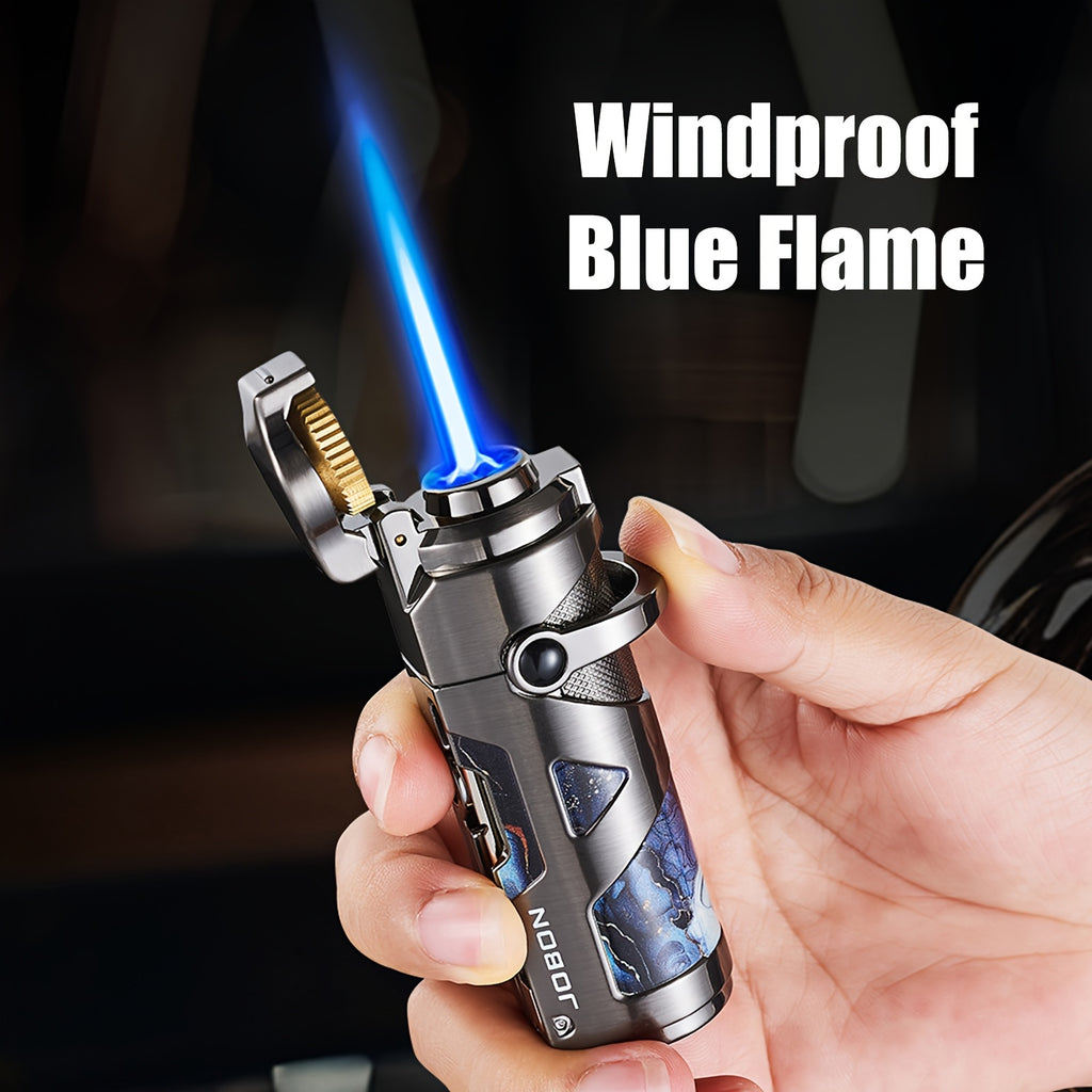 Encendedor recargable | Encendedor metálico 3 en 1 (combustible no incluido), diseño de líneas de tecnología avanzada, a prueba de viento