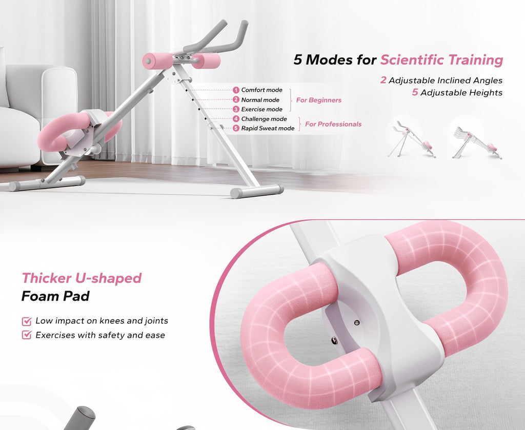 Máquina de entrenamiento abdominal, equipo para ejercicios de core, entrenador ajustable para uso en gimnasio en casa, entrenador de abdominales plegable, máquina de ejercicio que apunta a abdominales, brazos, piernas y glúteos, entrenador de core y abdom