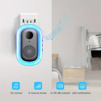 Timbre sin varillas, timbre de video inteligente, cámara de timbre inalámbrica con detección de personas PIR, timbre de seguridad WiFi con cámara, audio bidireccional, cambio de voz, foto y grabación, visión nocturna, timbre de video con 60 tonos, 5 nivel
