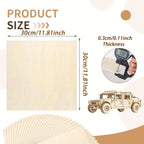 15/29/90 piezas de contrachapado de abedul - TOCOME 300×300×3mm Panel de madera para manualidades de alta calidad, contrachapado sin acabar con veta de madera natural y superficie lisa. Tablero de abedul de 3mm apto para grabado láser, corte CNC, talla de