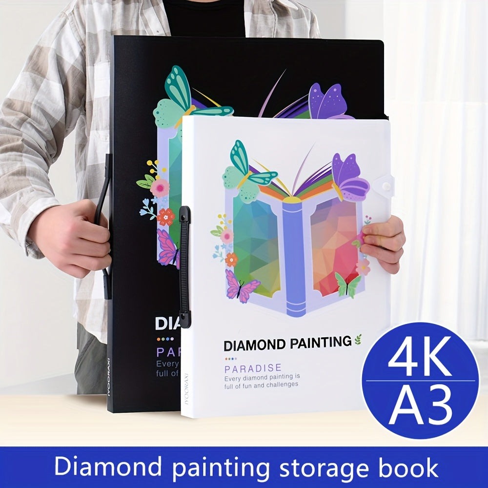 Una carpeta para guardar archivos de arte de pintura de diamantes de imitación A3/4K, con 30 protectores de página interiores para accesorios de pintura de diamantes de imitación (42.5 x 30.3 cm) (56 x 41.5 cm)