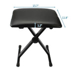Juego de 1 taburete de hierro para piano electrónico, plegable, de altura ajustable, en forma de X, para una persona, silla para guitarra, taburete plegable de altura ajustable en forma de X para piano