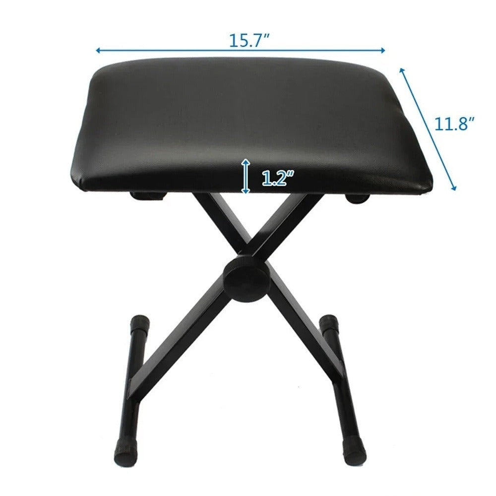 Juego de 1 taburete de hierro para piano electrónico, plegable, de altura ajustable, en forma de X, para una persona, silla para guitarra, taburete plegable de altura ajustable en forma de X para piano