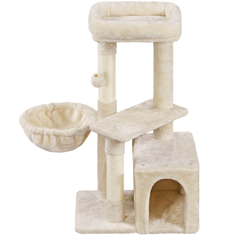 Costoffs Árbol de Gato con Plataforma de Altura de 87 Cm Árbol de Escalada con Cueva Cesta Postes de Sisal
