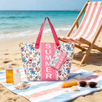 Bolso Tote de Playa con estampado veraniego, amplio y espacioso, bolso de gran capacidad para mujer, ideal para playa, piscina, viajes y uso diario