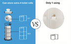 Soporte de Papel Higiénico de Pie Huahong - No Requiere Perforación, Moderno Soporte de Rollo de Papel de Metal - Soporte de Papel Higiénico con Estante - para Rollos Mega/ Teléfono, Negro