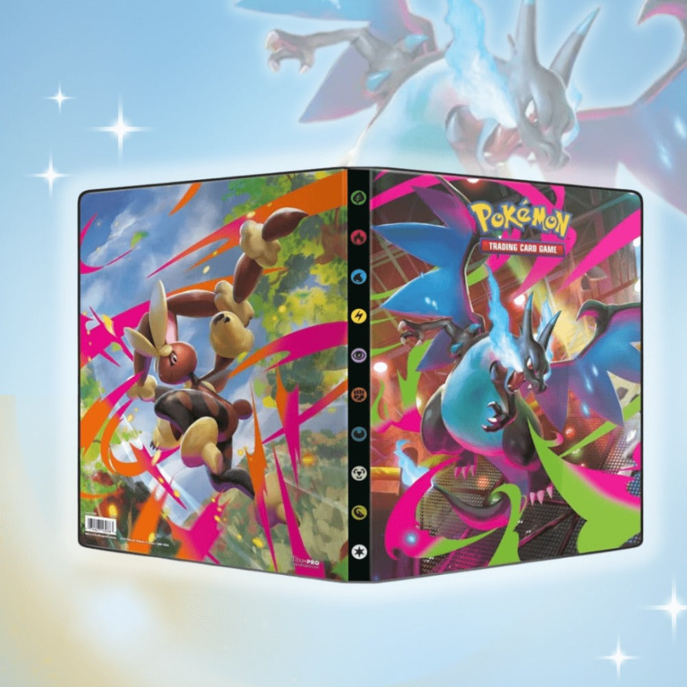 Pokémon ME02 - Portafolio de 9 Bolsillos - Carpeta Oficial de Coleccionista para Almacenamiento Seguro de Cartas de Pokémon, Ideal para Coleccionistas y Jugadores