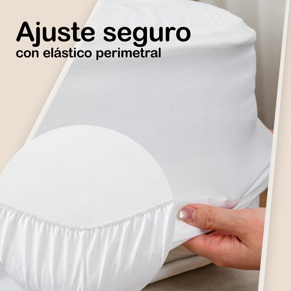 H HANSEL HOME Protector de Colchón de Rizo con Capa Impermeable de TPU, Funda colchon Cubrecolchón, Impermeable Confortable Ajustable Transpirable Blanco, Adaptable para Cama 90/135/150/180cm