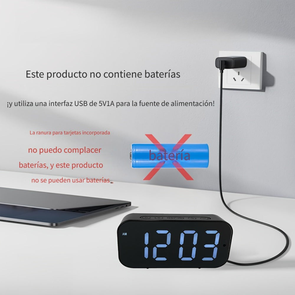 Cámara despertador Wifi 1080P con detección de movimiento, visualización remota y grabación en bucle, incluye tarjeta SD de 16GB, alertas ricas, cámara de vigilancia HD para el hogar, cámara de monitoreo segura adecuada para tu hogar, oficina o mascota