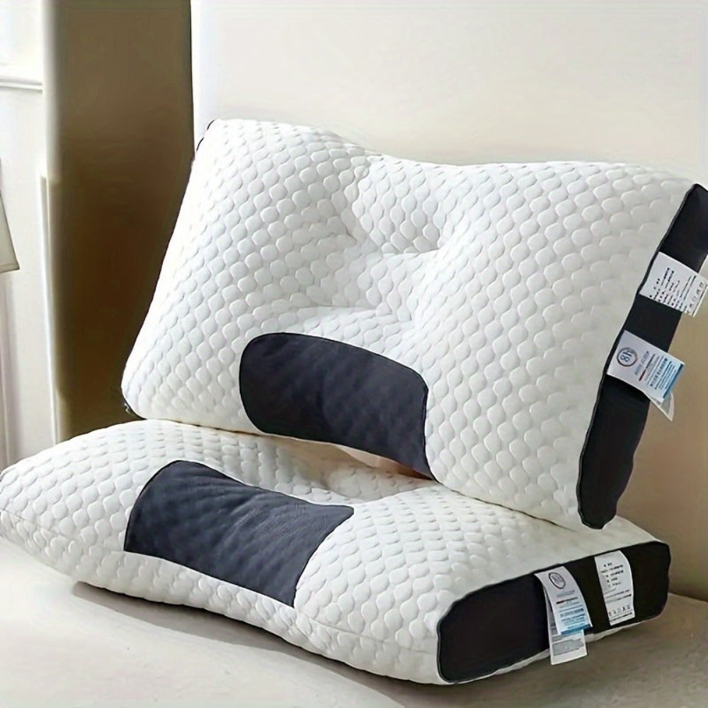 Almohadas 900 g de masaje de algodón para el cuello, ideales para un sueño suave, almohada ergonómica ajustable con soporte contorneado, núcleo de almohada de alta calidad, funda de almohada desmontable