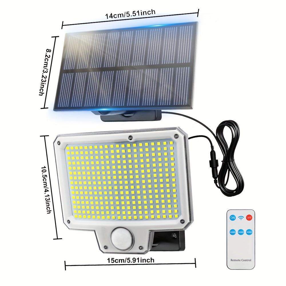 Luz solar LED con sensor de movimiento 4 piezas | Para jardín, patio, garaje y seguridad exterior
