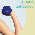 Par Mancuernas Hexagonales con Revestimiento Antideslizante de Neopreno 2 x 2.5 kg Pesas para Ejercicio en Casa, Estable, antideslizante