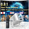 Proyector inteligente portátil compatible con 4K con Wifi6 y BT5.4, nativo 1080P, 690ANSI, Android 11, enfoque automático y corrección automática de trapezoidal, proyector de cine en casa para películas, juegos, uso educativo, presentación multimedia, Pro