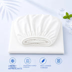 Sábana bajera ajustada fresca de verano - Suave con la piel y transpirable, que absorbe la humedad, protector de colchón acolchado antideslizante con elástico de 360°, resistente a las arrugas, a la decoloración y al encogimiento, lavable a máquina (funda