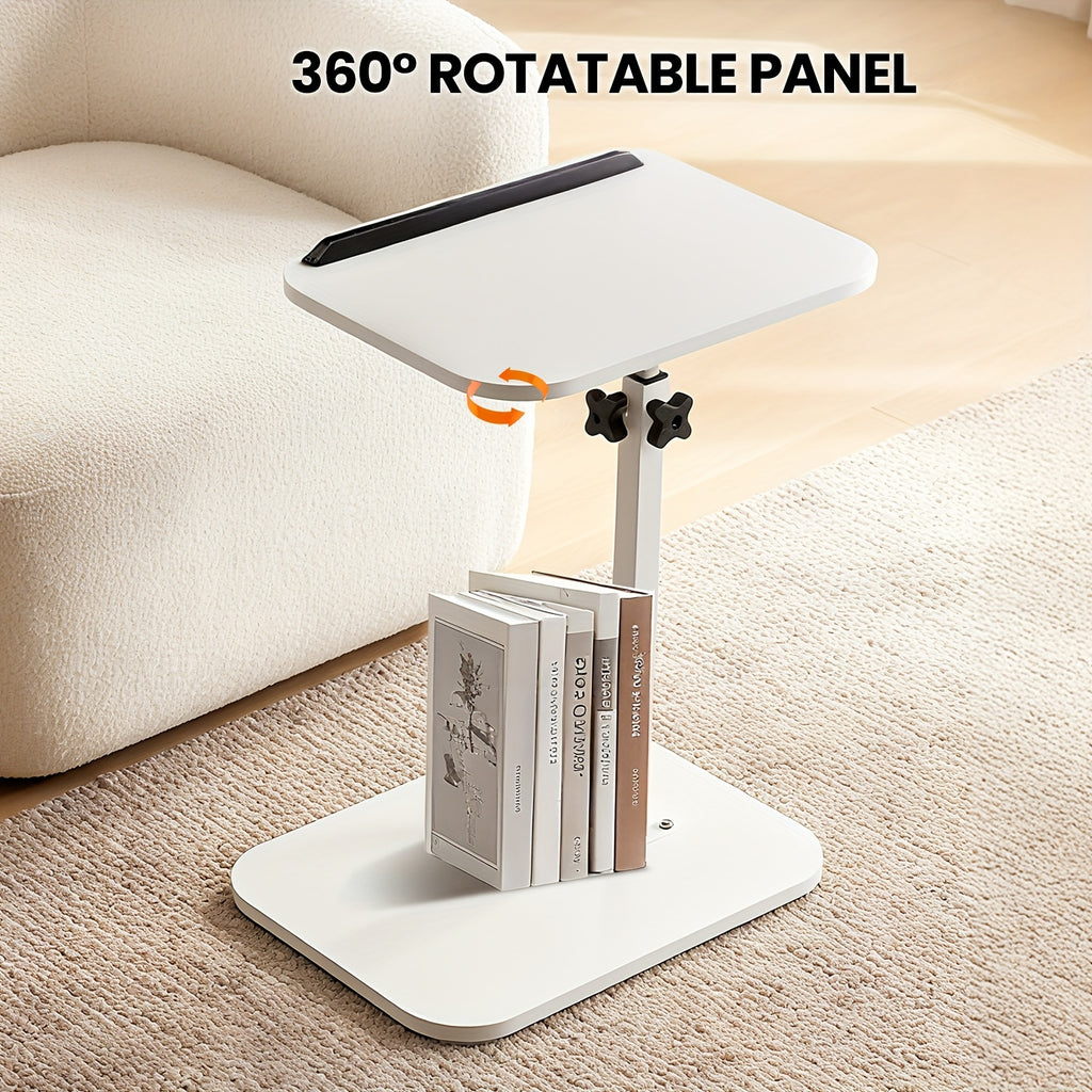 Escritorio | Escritorio de Oficina en Forma de C con Altura Ajustable y Estación de Trabajo Giratoria 360° - Mesa Compacta Ahorradora de Espacio