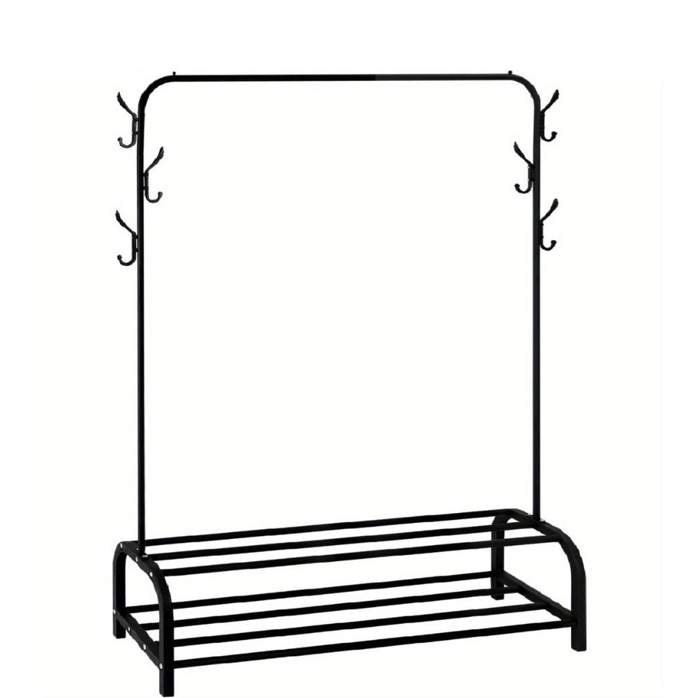 Barra para ropa multifuncional para dormitorio, barra metálica para colgar ropa resistente, perchero, estante para guardar ropa y zapatos