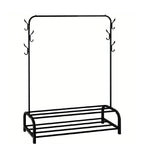Barra para ropa multifuncional para dormitorio, barra metálica para colgar ropa resistente, perchero, estante para guardar ropa y zapatos