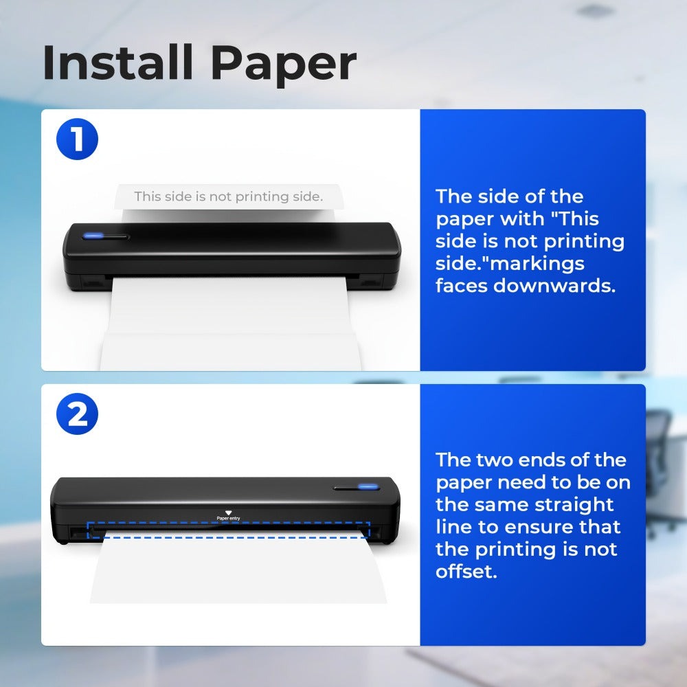 Impresora portátil sin tinta D810B, impresora inalámbrica de viaje, máquina térmica para tatuajes, compatible con papel térmico A4 y carta estadounidense, compatible con teléfonos móviles y portátiles, adecuada para negocios, viajes, oficina y hogar