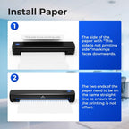 Impresora portátil sin tinta D810B, impresora inalámbrica de viaje, máquina térmica para tatuajes, compatible con papel térmico A4 y carta estadounidense, compatible con teléfonos móviles y portátiles, adecuada para negocios, viajes, oficina y hogar