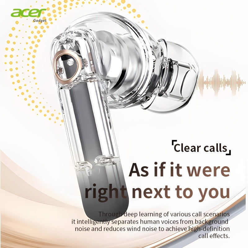 Auriculares Bluetooth | Auriculares Inalámbricos Acer OHR546, Marca Original, Decodificación Hi-Fi de Alta Definición, Sonido 3D Envolvente, Gran