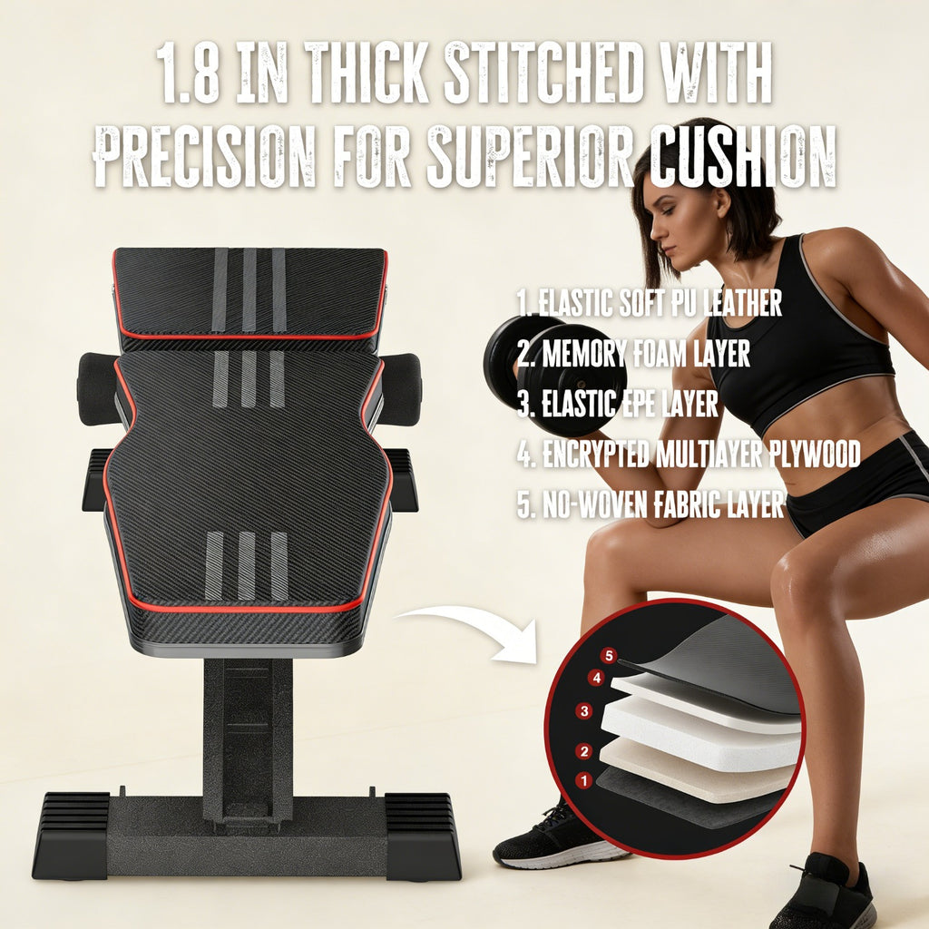 Banco de pesas ajustable para gimnasio en casa - Banco de entrenamiento con pesas plegable con posiciones inclinada, declinada y plana, plegado rápido y ajustes veloces, apto para entrenamiento de fuerza de cuerpo completo, banco compacto para entrenamien