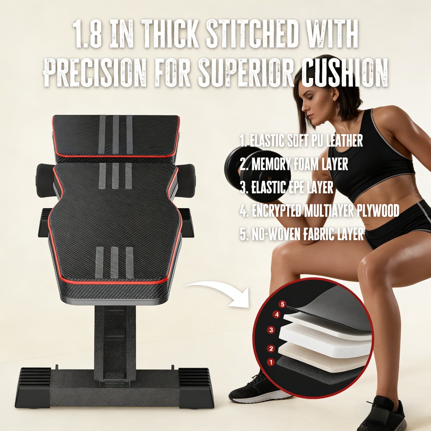Banco de pesas ajustable para gimnasio en casa - Banco de entrenamiento con pesas plegable con posiciones inclinada, declinada y plana, plegado rápido y ajustes veloces, apto para entrenamiento de fuerza de cuerpo completo, banco compacto para entrenamien