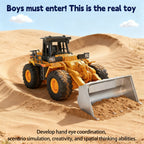 Cargadora a control remoto - Camión de juguete bulldozer a control remoto con operación de simulación de cucharón hidráulico, Colección de modelos de tractor de construcción de vehículos de ingeniería para niños y niñas