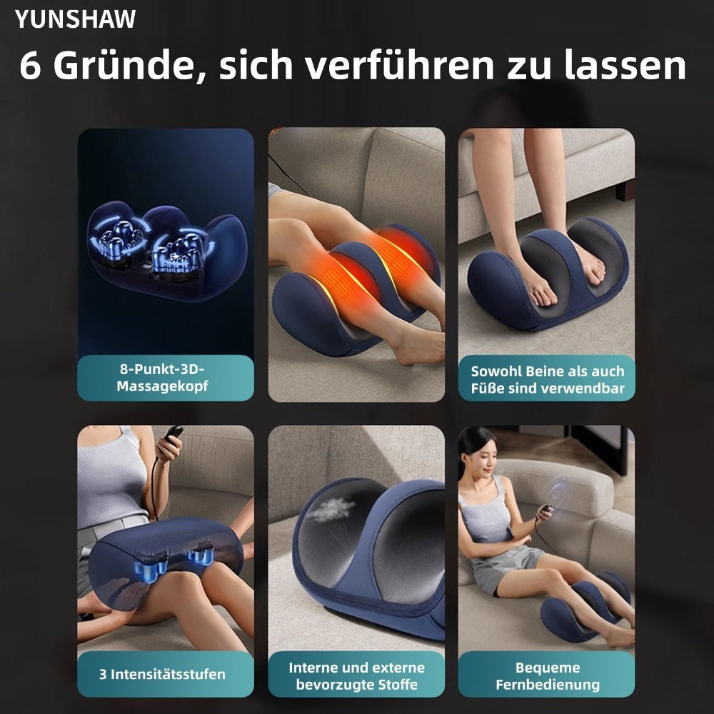 YUNSHAW Máquina de Masaje para Pies con Calor, 3 Niveles de Calor y 3 Modos, Masajeador Shiatsu para Pies y Piernas, Amasamiento y Rodadura para Pies, Pantorrillas, Tobillos, Piernas, Plantar, Regalo de Masaje para Mamá/Papá/Mujeres/Hombres (Con Control R