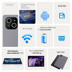 Tablet | Tablet de 10.1 pulgadas con sistema operativo Android 14, Tablet 2 en 1 con teclado, ratón, funda protectora, lápiz óptico, 64GB ROM +