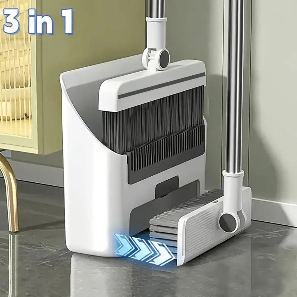 Kit de limpieza para el hogar 3 en 1: Escoba de cerdas suaves, recogedor y juego de cepillos - Anti-pegajoso para el pelo, ideal para el hogar, la oficina, la escuela, el dormitorio - Regalo perfecto de Navidad, cepillo de limpieza