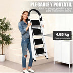 Escalera plegable doméstica de acero aleado con pasamanos antideslizante