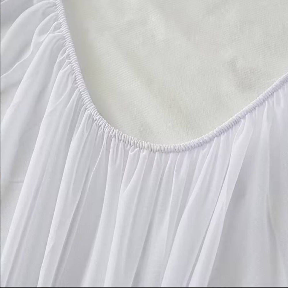 Protector de colchón impermeable, 100% poliéster, apto para camas de 90/105/135/150, lavable a máquina, color blanco.
