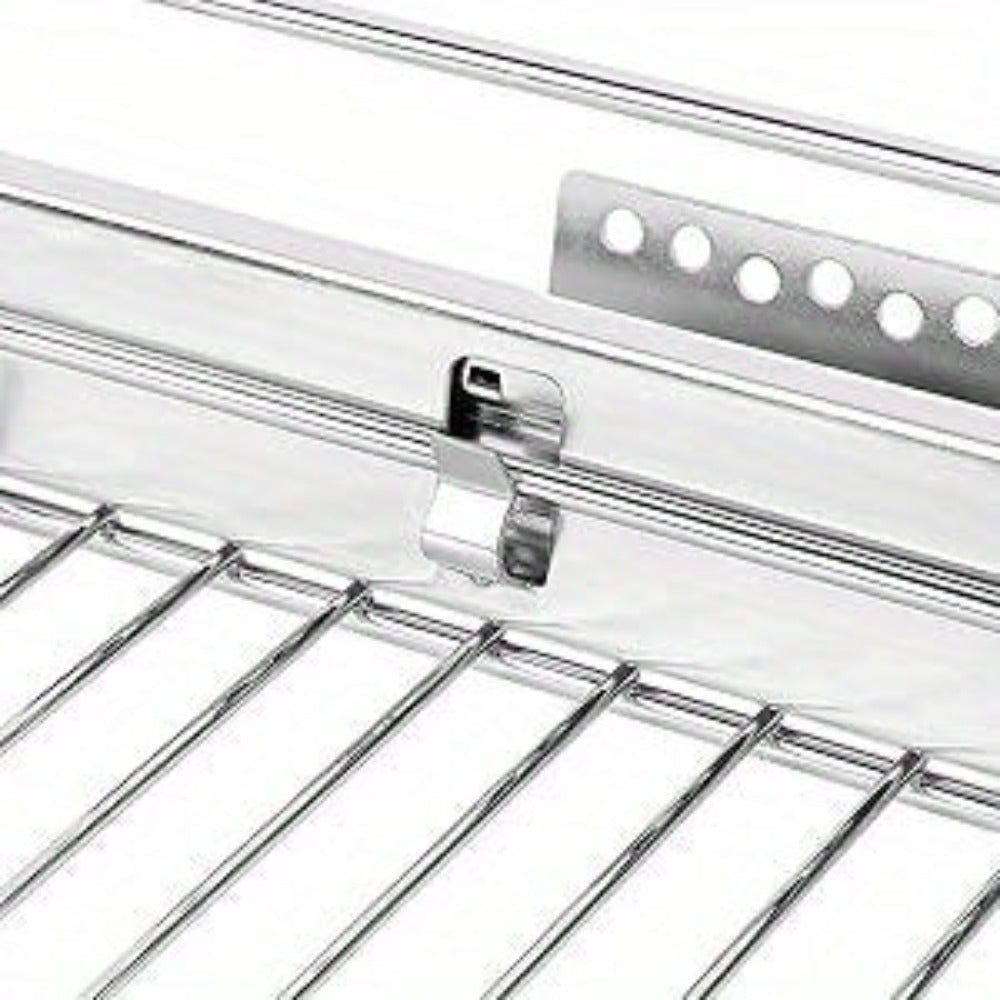 2 cajones telescópicos para cajones de cocina para estantes de cocina Plata Acero inoxidable macizo Tirador para armario extraíble Armario de cocina